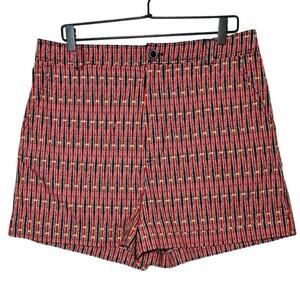 Maeve By Anthropologie Women’s Abstract City Cuffed Shorts Red/Blue Size 14